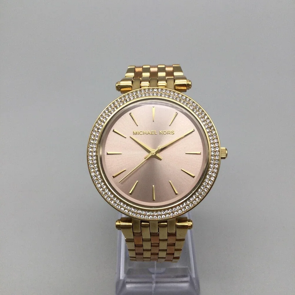 Michael Kors Darci Womens Watch 39mm Rose Gold Tone MK-3507 New Battery 7" - Picture 2 of 14